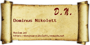 Dominus Nikolett névjegykártya