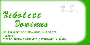 nikolett dominus business card